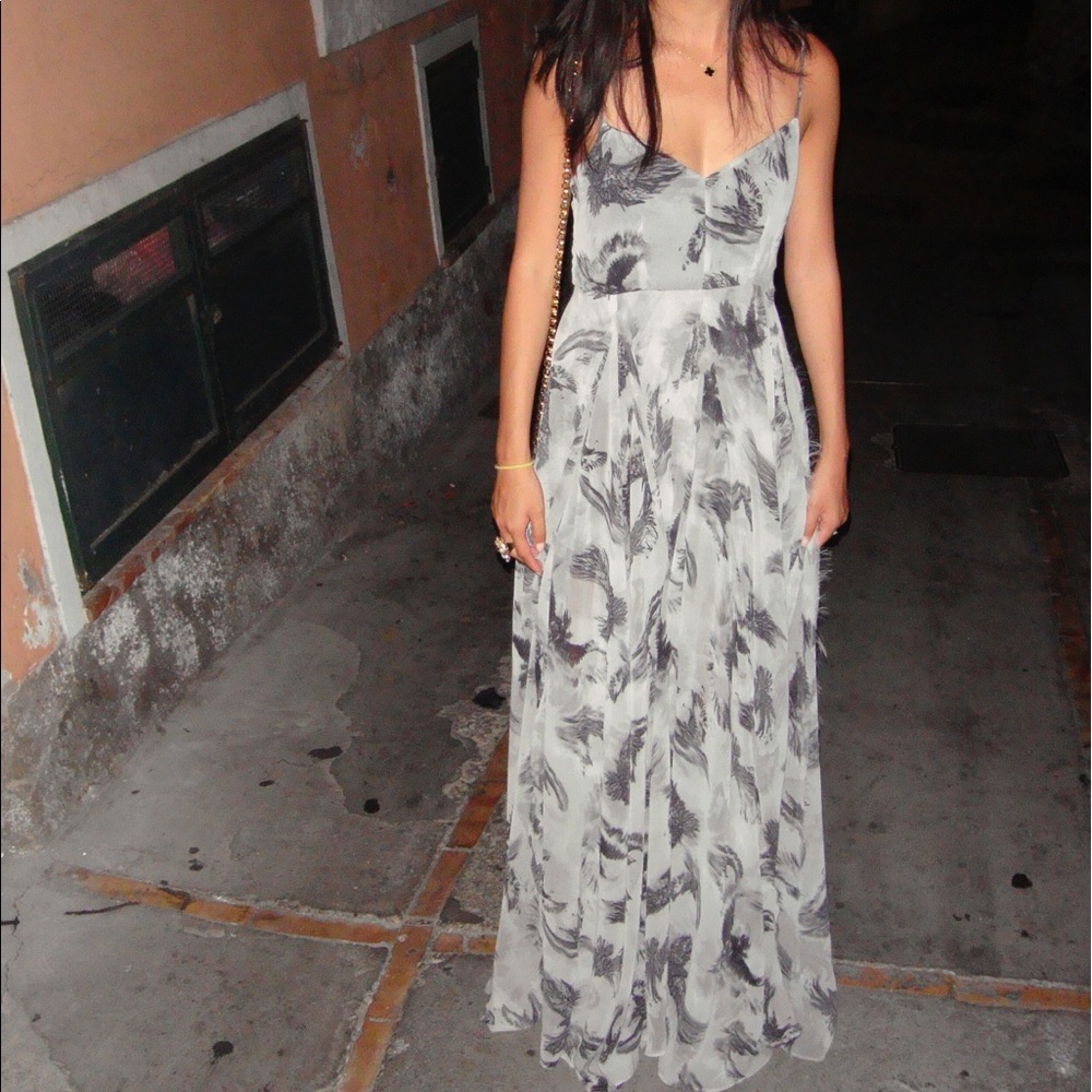 Religion gray maxi flowy dress